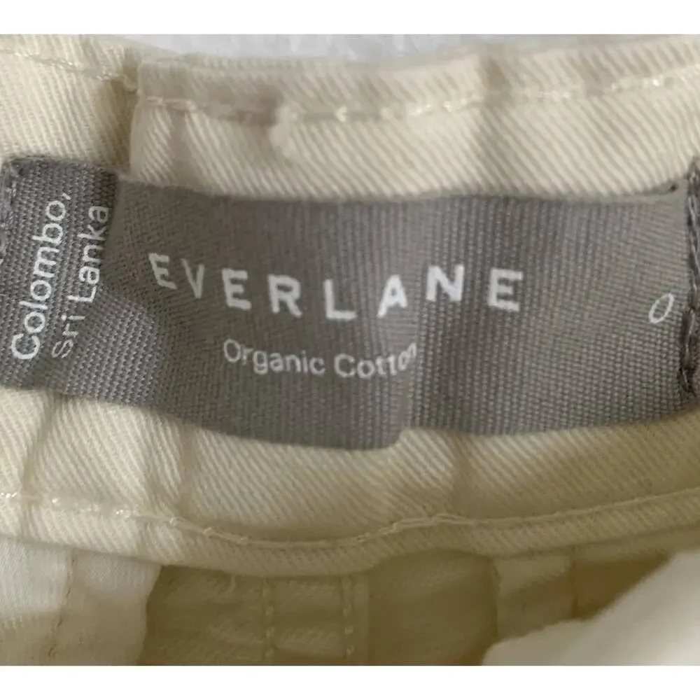 NWT‎ Everlane Sz 0 The Tourist High Waist Rolled Hem Shorts in Bone Ivory White
